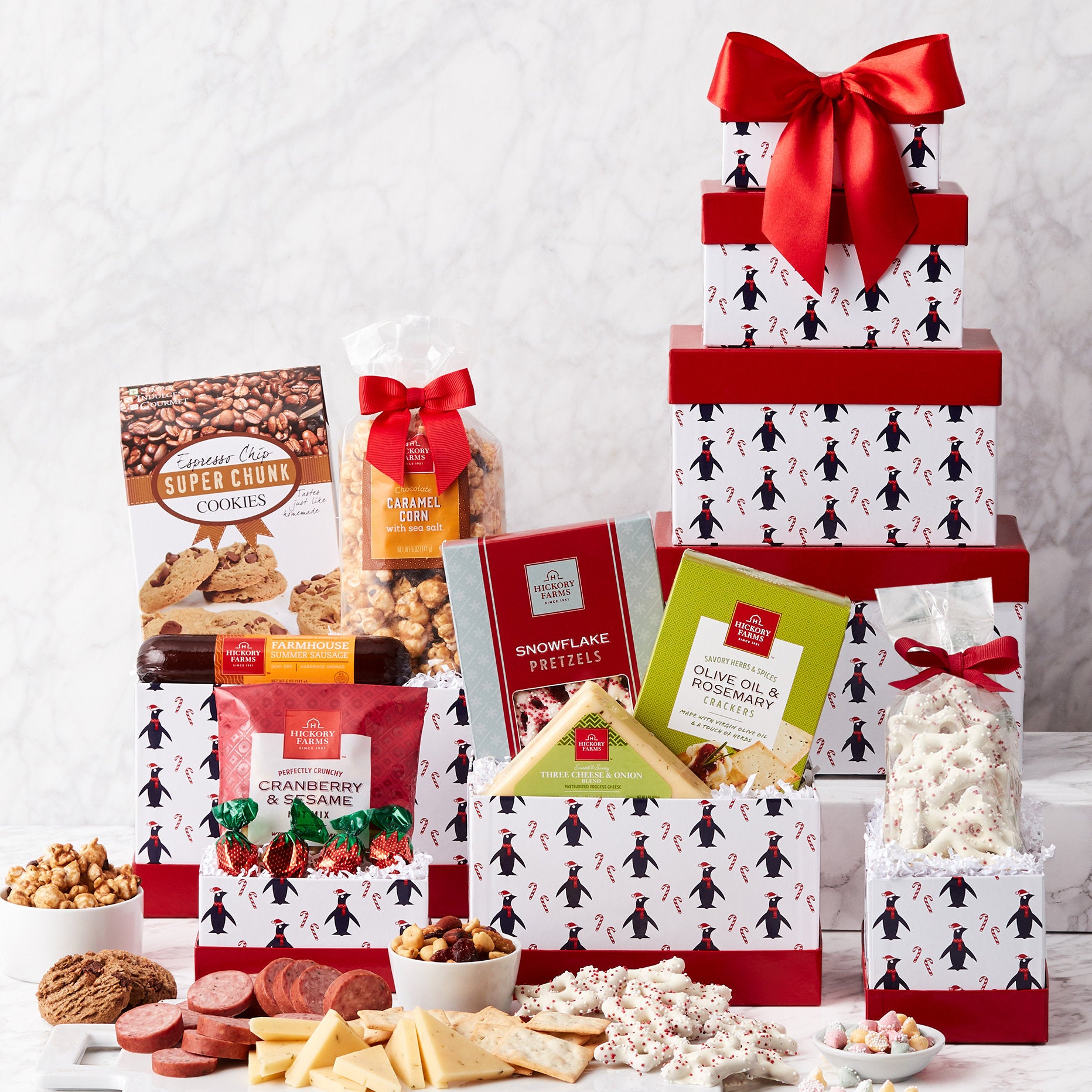 Winter Penguins: Holiday Gift Tower - GreatArrivals