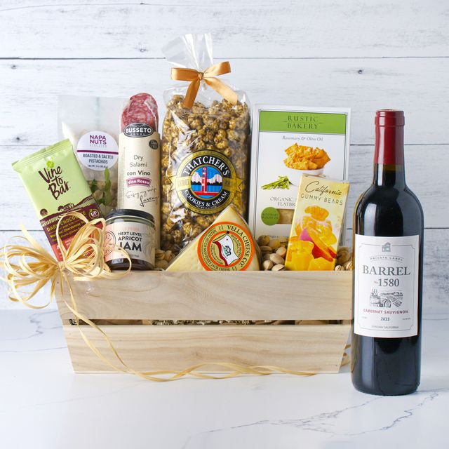 Vineyard Gourmet Indulgence: Wine & Treats Gift Basket - GreatArrivals