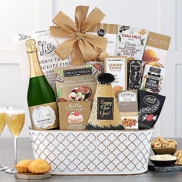 New Year Cheers: Champagne Gift Basket - GreatArrivals