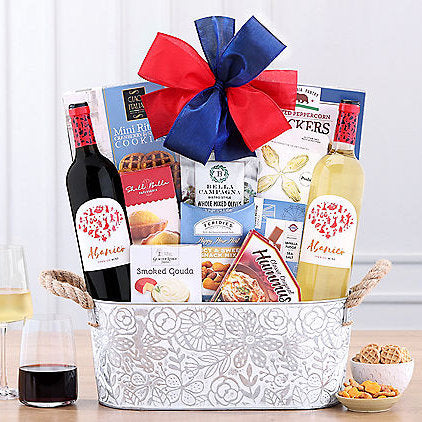 Abanico Red & White Spanish Duet: Wine Gift Basket - GreatArrivals