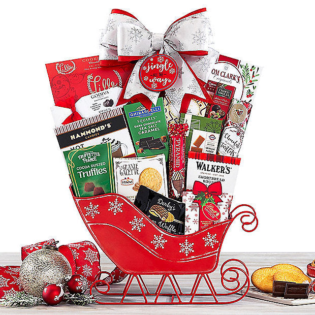 Jingle All The Way: Christmas Sleigh Gift Basket - GreatArrivals