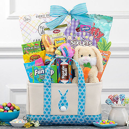 Bunny Tails: Easter Gift Basket (Blue) - GreatArrivals