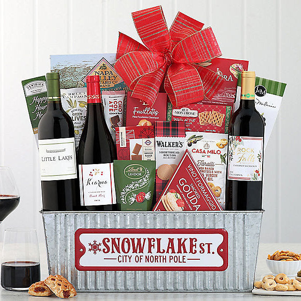 North Pole Road: Holiday Wine Gift Basket - GreatArrivals
