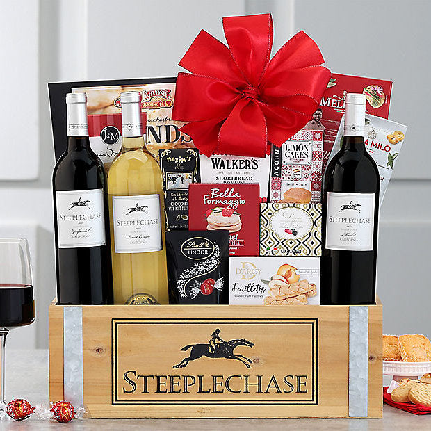 Steeplechase Holiday Trio: Wine Gift Basket - GreatArrivals