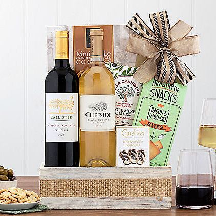 California Red & White Duet: Wine Gift Basket - GreatArrivals