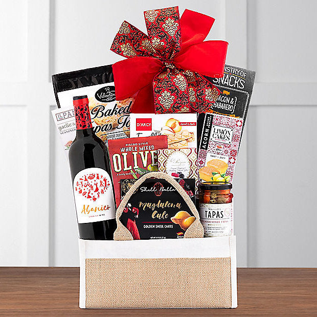 Abanico Red: Spanish Wine Gift Basket - GreatArrivals