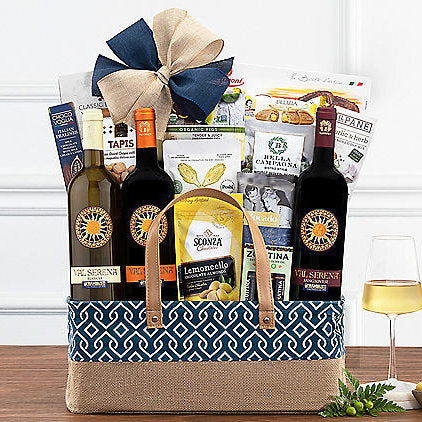 Italian Wine Collection: Gourmet Wine Gift Basket - GreatArrivals