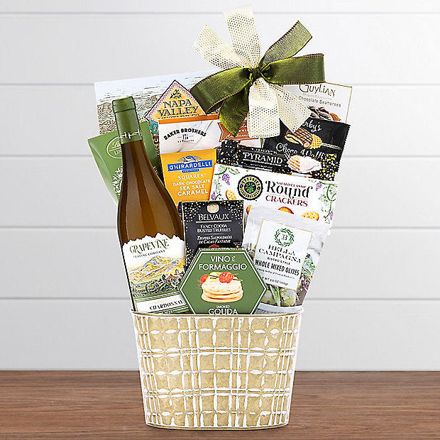 Grapevine Chardonnay: Wine Gift Basket - GreatArrivals