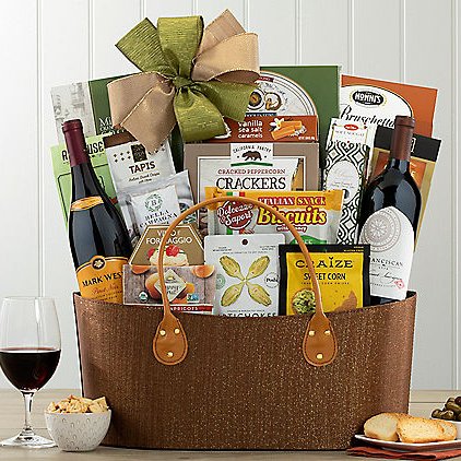 California Classics Red Duet: Wine Gift Basket - GreatArrivals