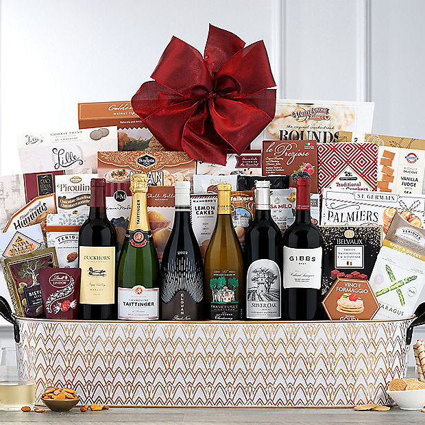 The Ultimate Celebration: Wine & Champagne Basket - GreatArrivals