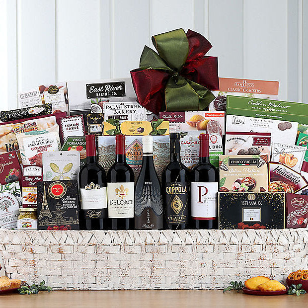 Connoisseur's Red Wine Collection: Premium Gift Basket - GreatArrivals