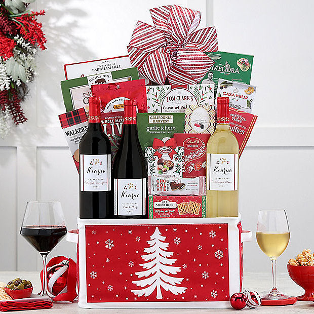 Ho Ho Ho: Kiarna Vineyards Wine Trio Gift Basket - GreatArrivals