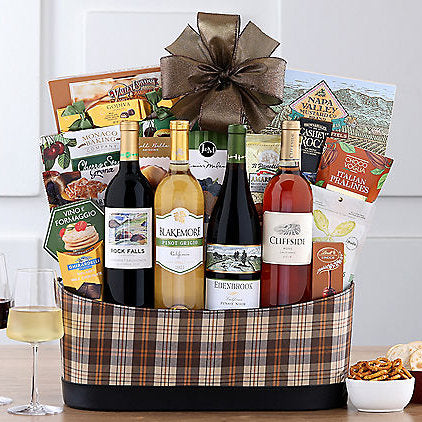 California Red, White & Rose Collection: Gourmet Wine Basket - GreatArrivals