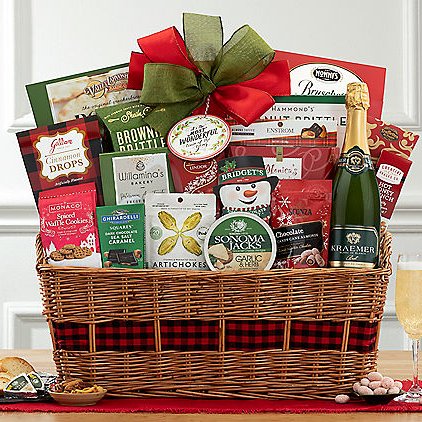 Kraemer Blanc de Blancs Sparkling: Gourmet Holiday Basket - GreatArrivals