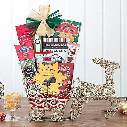Reindeer Sweets: Holiday Sleigh Basket - GreatArrivals