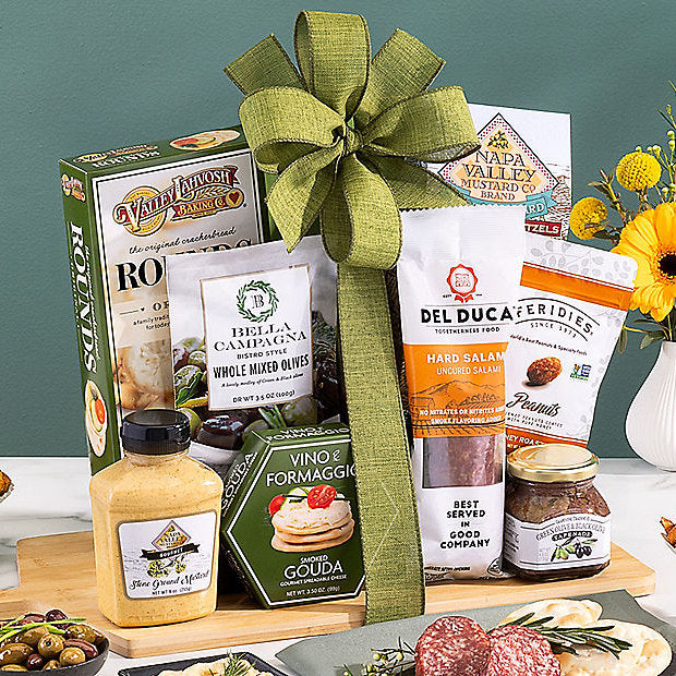 Classic Charcuterie: Gourmet Cheese Gift Basket - GreatArrivals