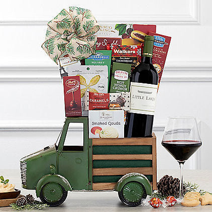 Little Lakes Cabernet: Holiday Truck Basket - GreatArrivals