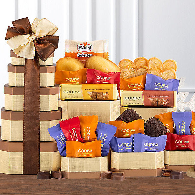 Godiva Treasures: Premium Chocolate Gift Tower - GreatArrivals