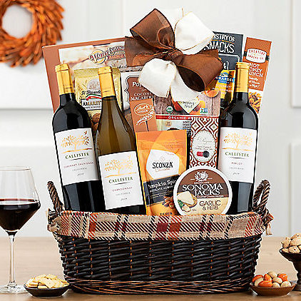 Callister Cellars Trio: Harvest Wine Gift Basket - GreatArrivals