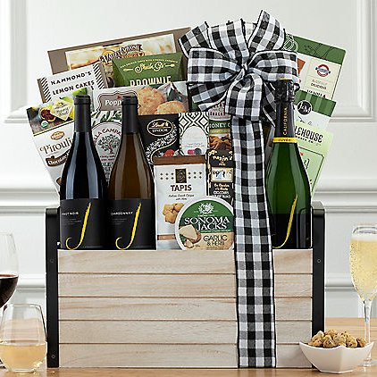 J Vineyards Trio: Gourmet Wine Basket - GreatArrivals