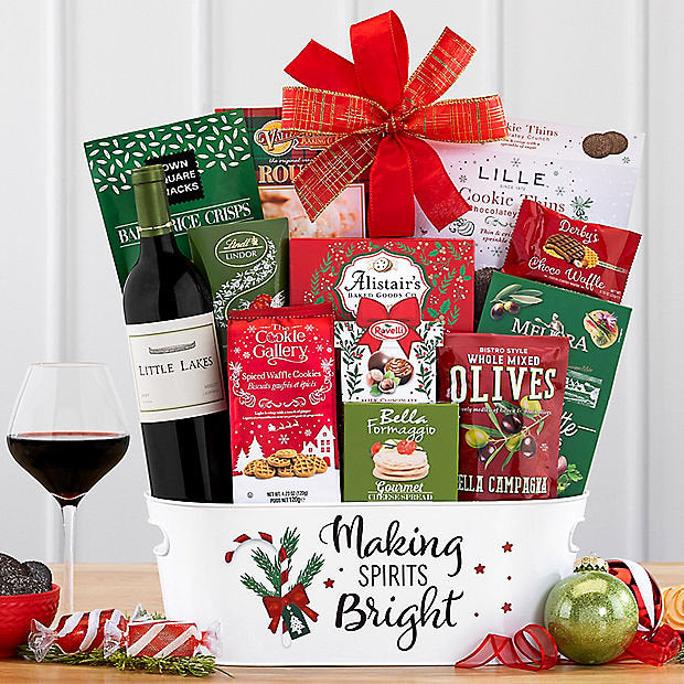 Little Lakes Merlot: Holiday Wine Basket - GreatArrivals