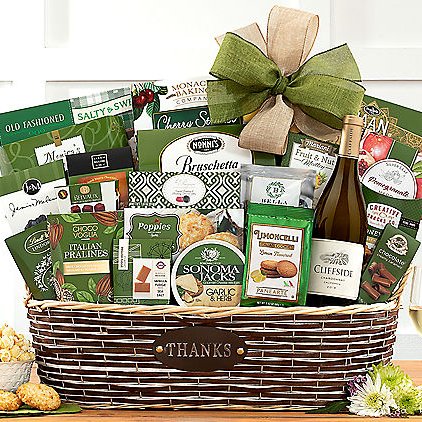 Thanks A Million: White Wine Gift Basket - GreatArrivals