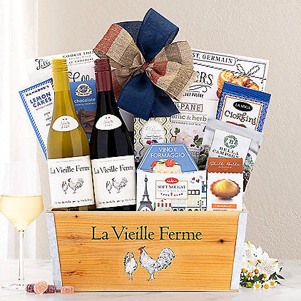 La Vieille Ferme French Duet: Wine Gift Basket - GreatArrivals