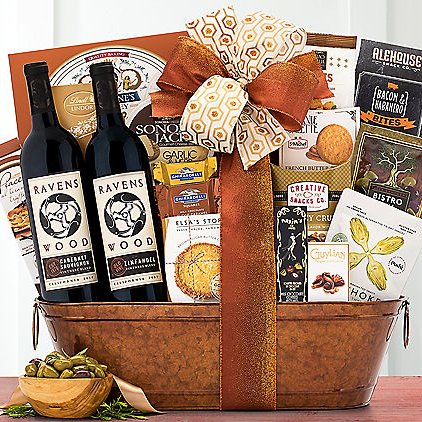 Ravenswood Red Duet: Gourmet Wine Gift Basket - GreatArrivals