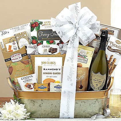 Dom Perignon: Anniversary Champagne Basket - GreatArrivals