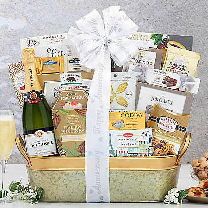 Taittinger Brut La Francaise: Anniversary Gift Basket - GreatArrivals