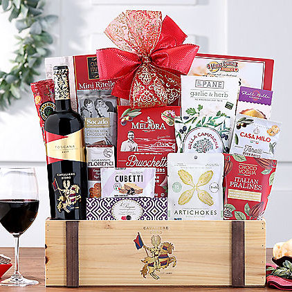 Cavaliere D'Oro Toscano: Premium Red Wine Basket - GreatArrivals