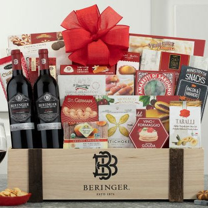 Beringer Founders' Estate Red Duet: Gourmet Wine Basket - GreatArrivals