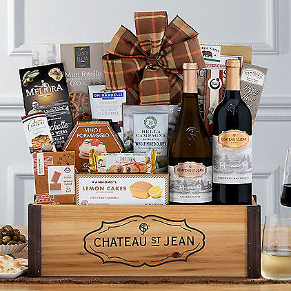Chateau St. Jean Duet: Gourmet Wine Gift Basket - GreatArrivals