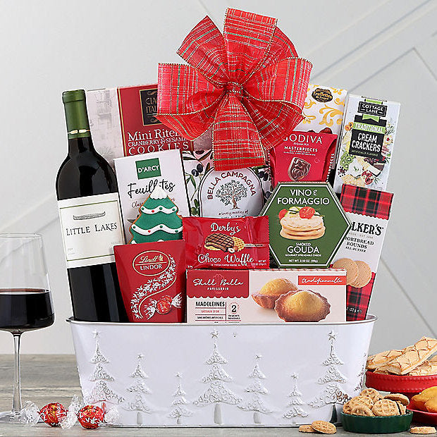 Little Lakes Merlot: Holiday Wine Gift Basket - GreatArrivals