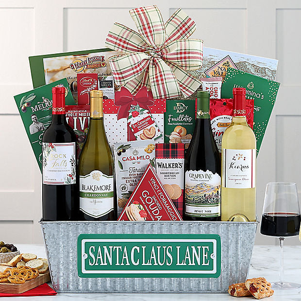 Santa Claus Lane Wine Collection: Holiday Gift Basket - GreatArrivals
