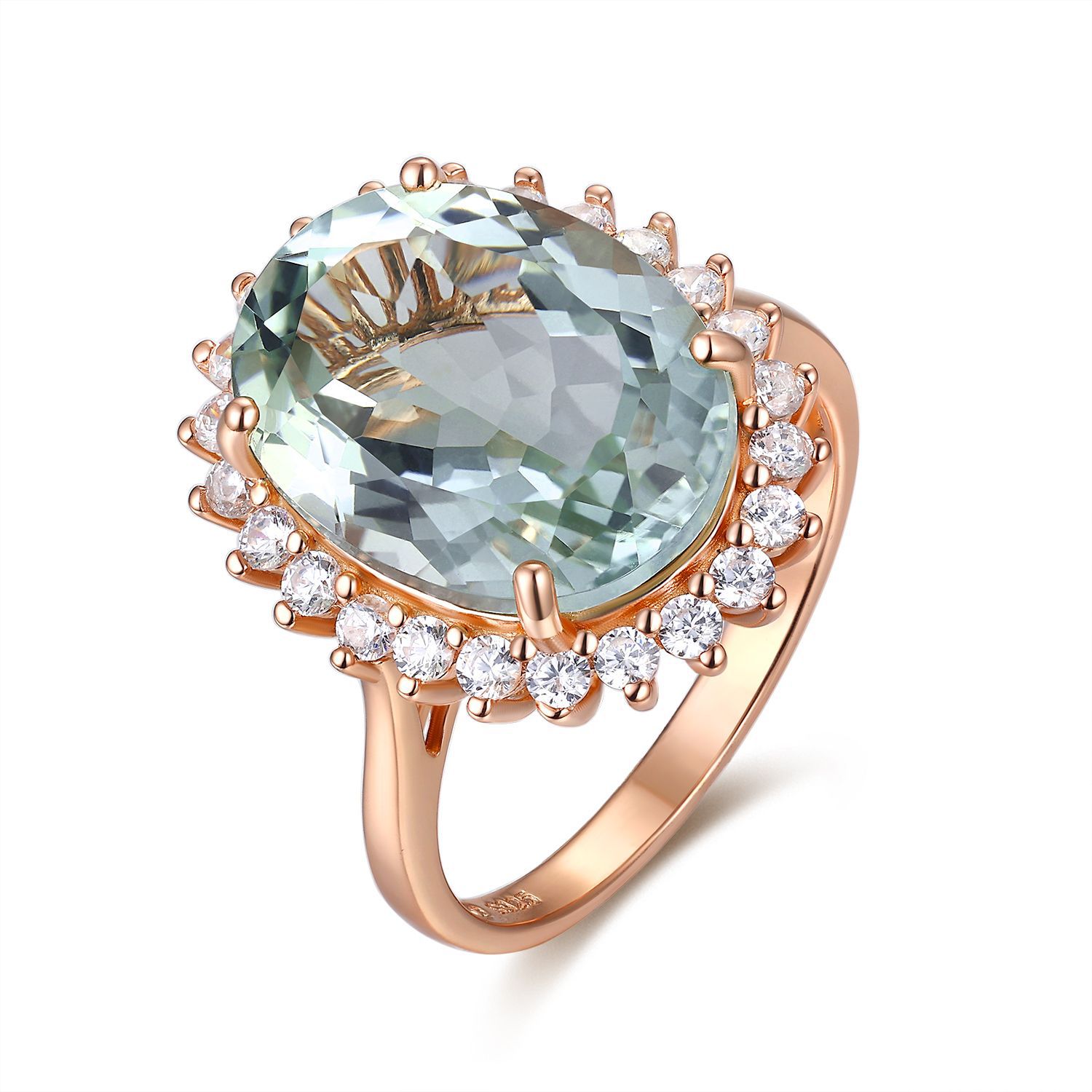 S925 Silver Set Natural Green Crystal Ring Wedding Jewelry Female - 4 - CJ