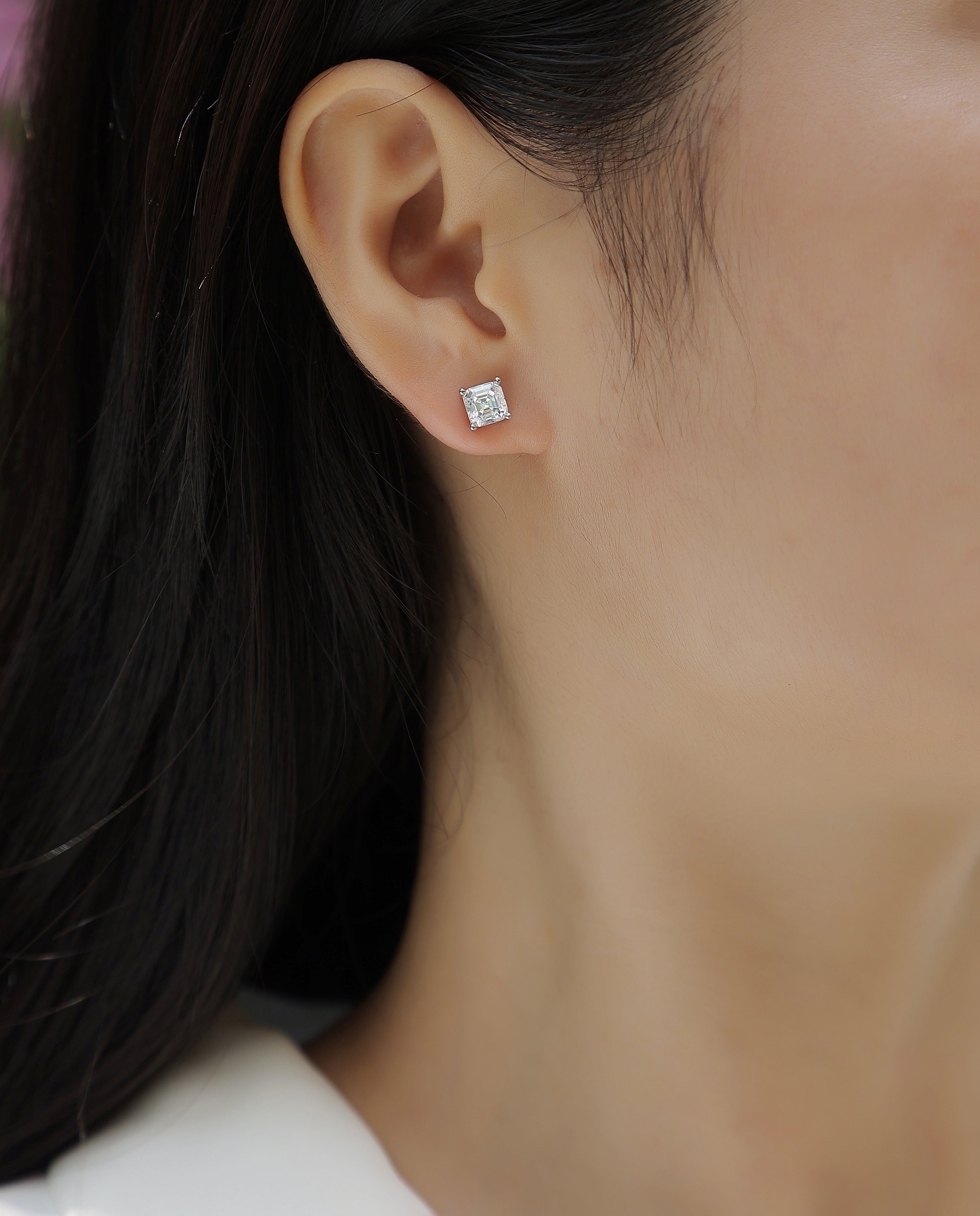 1Unrestrained - A Fashionable And Luxurious Diamond Jewelry Piece Set With Square Moissanite S925 Sterling Silver And Platinum - plated Pendant Prohibit TikTok sales - 5 - cjdropshipping