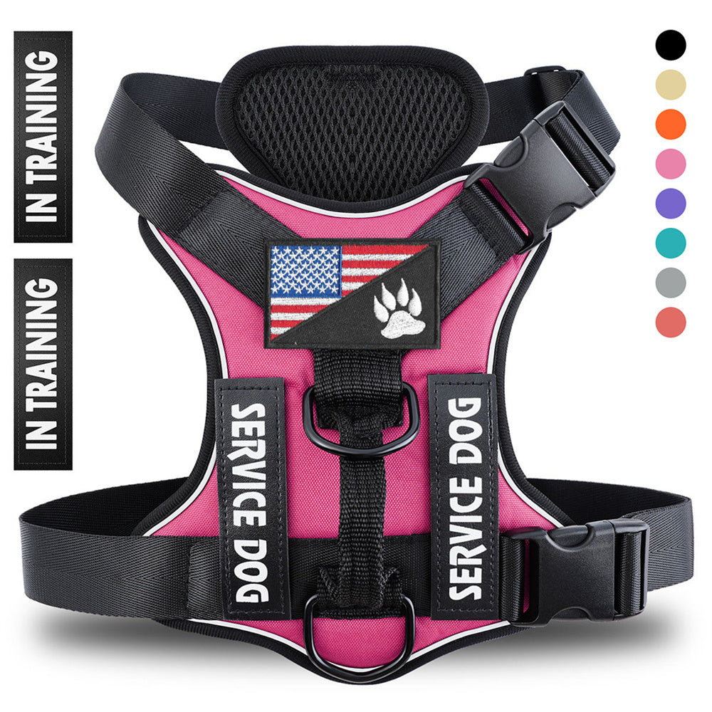 Reflective Breathable Solid Color Polyester Dog Strap - 5 - CJ