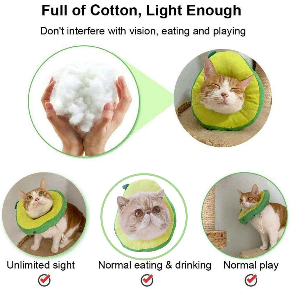 Adjustable Pet Neck Cone Recovery Pet Cat Recovery Collar Cat Soft Lemon Neck Cone Adjustable Pet E Collar After Surgery, Wound Healing Protective Cat Elizabethan Collar For Kitten & Puppy - 5 - CJ