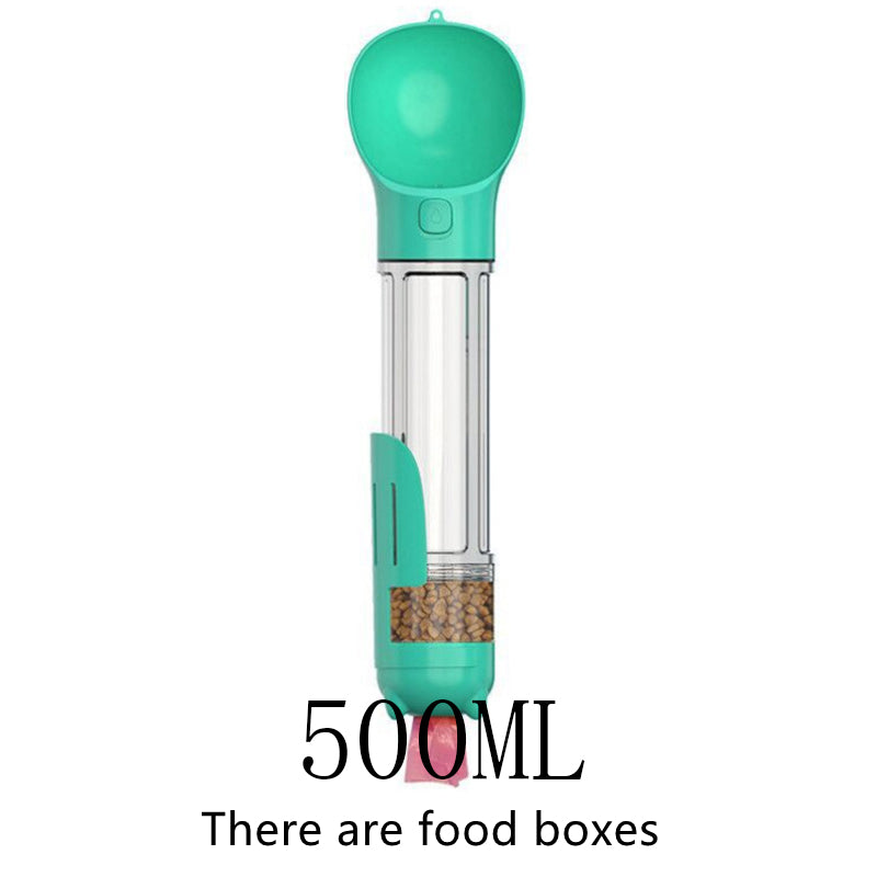 Pet Multi - functional Water Bottle - 0 - CJ - 500ML with food box Blue - CJJJCWGY02802 - 500ML with food box Blue