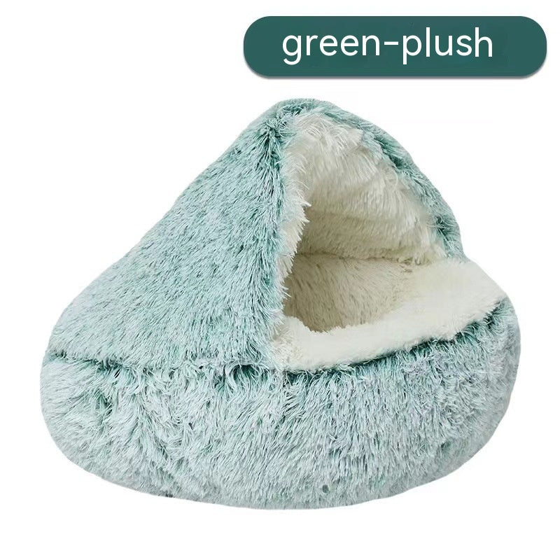 Semi - closed Cat Bed Four Seasons Universal Cover Shell Nest Small Dog Winter Pet Supplies - 0 - CJ