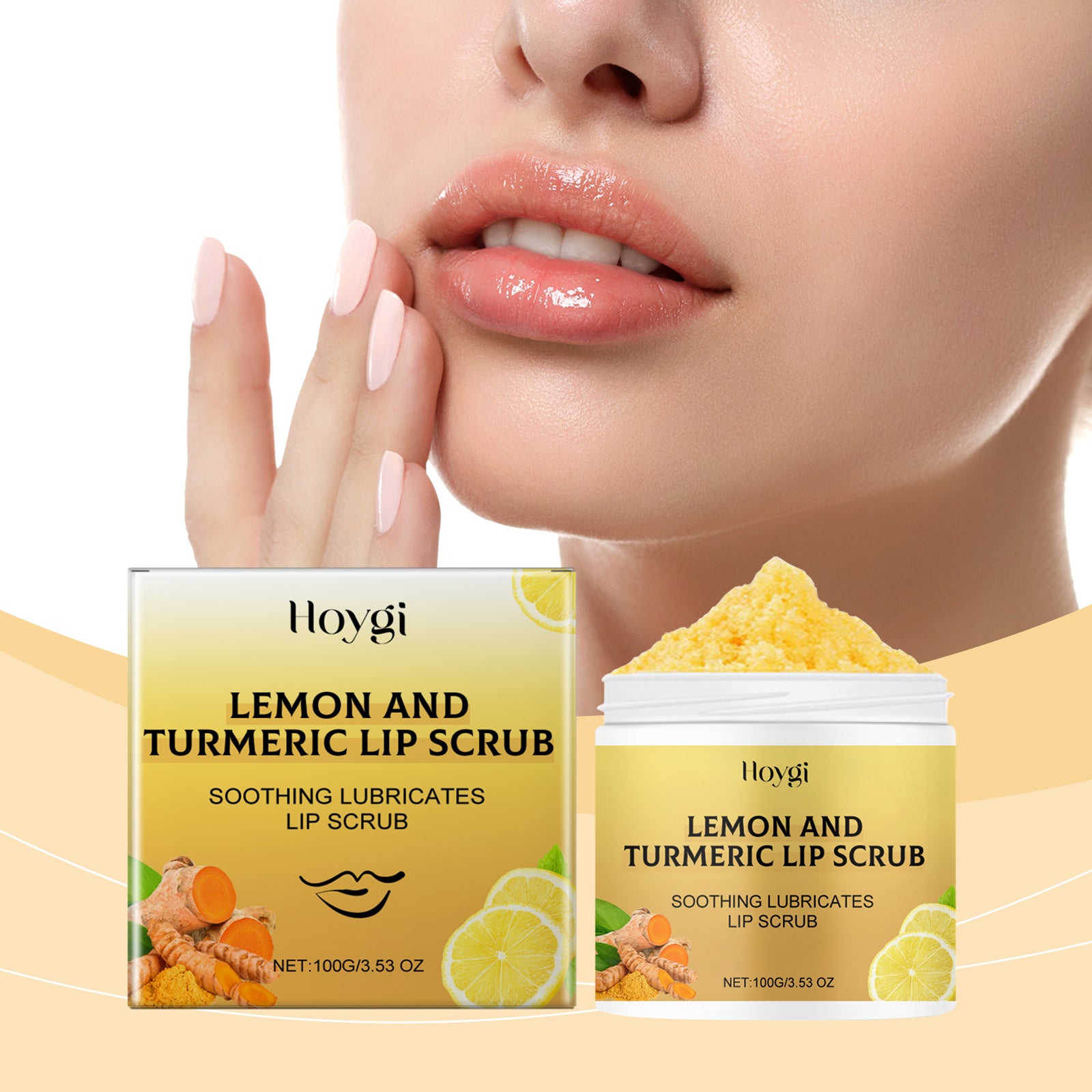 Hoygi Turmeric Lemon Lip Scrub Moisturizes Dry, Exfoliating, Hydrating And Moisturizing Lip Care Cream - 5 - CJ
