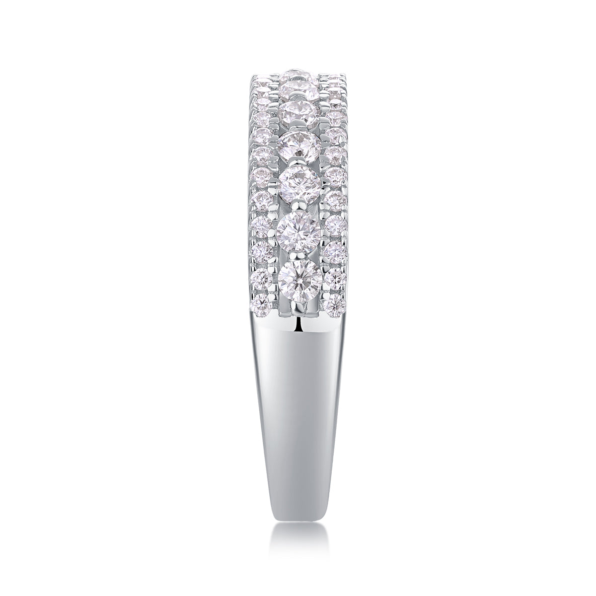 1Luxury Fashion Multi - row Diamond Ring With Moissanite Silver Ring Prohibit TikTok sales - 5 - CJ