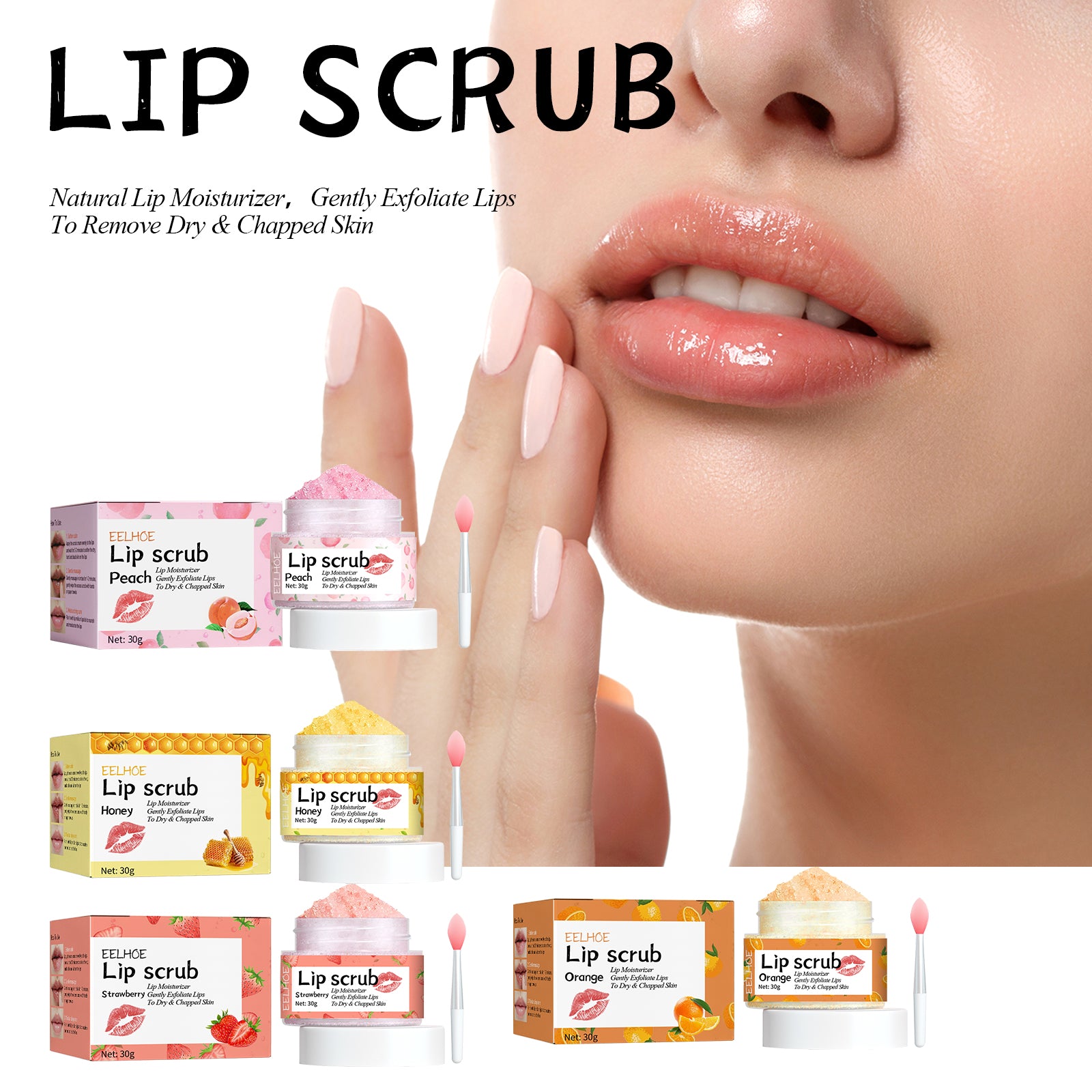 EELHOE Strawberry Lip Scrub, Moisturize Lips, Prevent Dry Crack, Moisturize Dead Skin, And Fade The Corners Of Lips - 5 - CJ