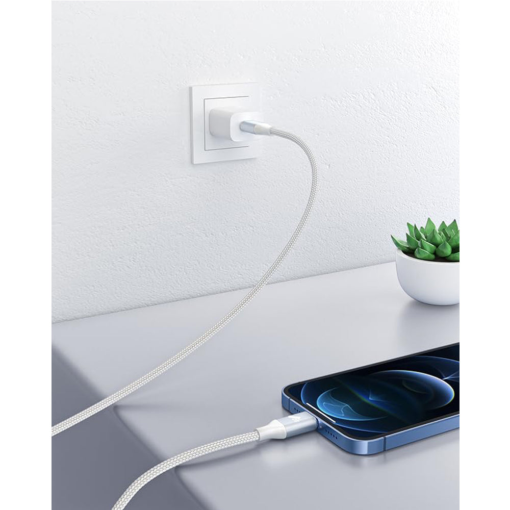 150cm 180cm USB Charging Cable A Pple MFi Certified, Nylon Braided Jacket,silver Premium Series - 5 - CJ