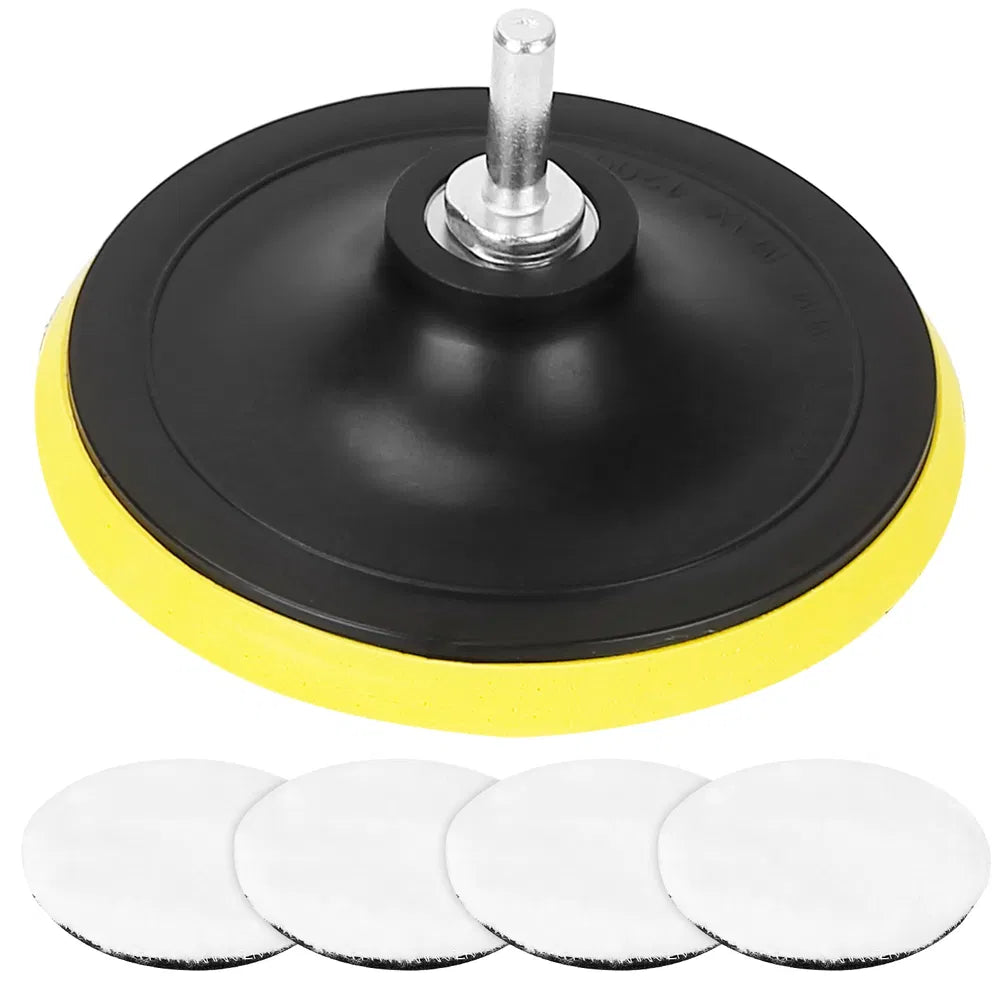 4Pcs 6in Buffing Polishing Pads Car Plush Buffing Waxing Wheels Mop Set With M14 Drill Screw For Car Polisher Drill Adapter - 5.0 - CJ
