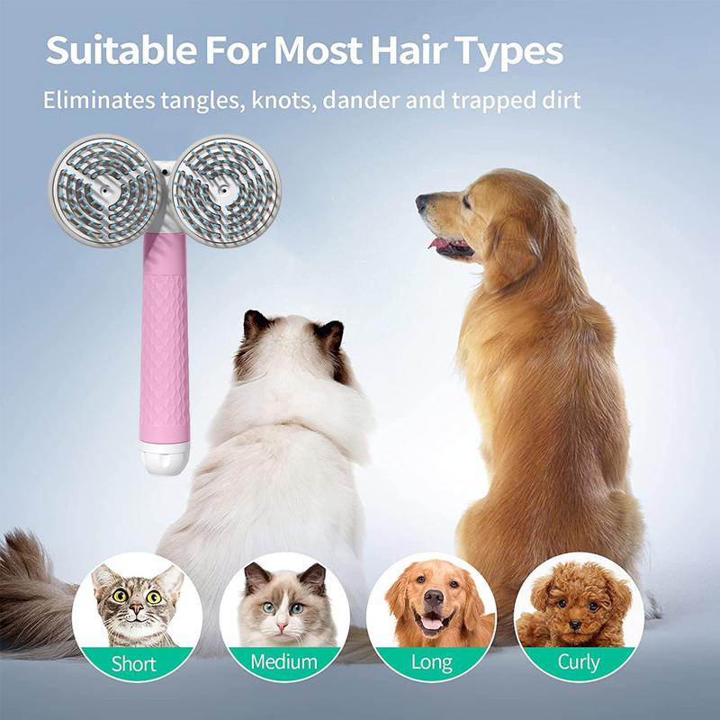 Pet Cat Brush Dog Slicker Brush Double - headed Negative Ion One - button Self Cleaning Dog Cat Hair Removal Pets Products - 0 - CJ
