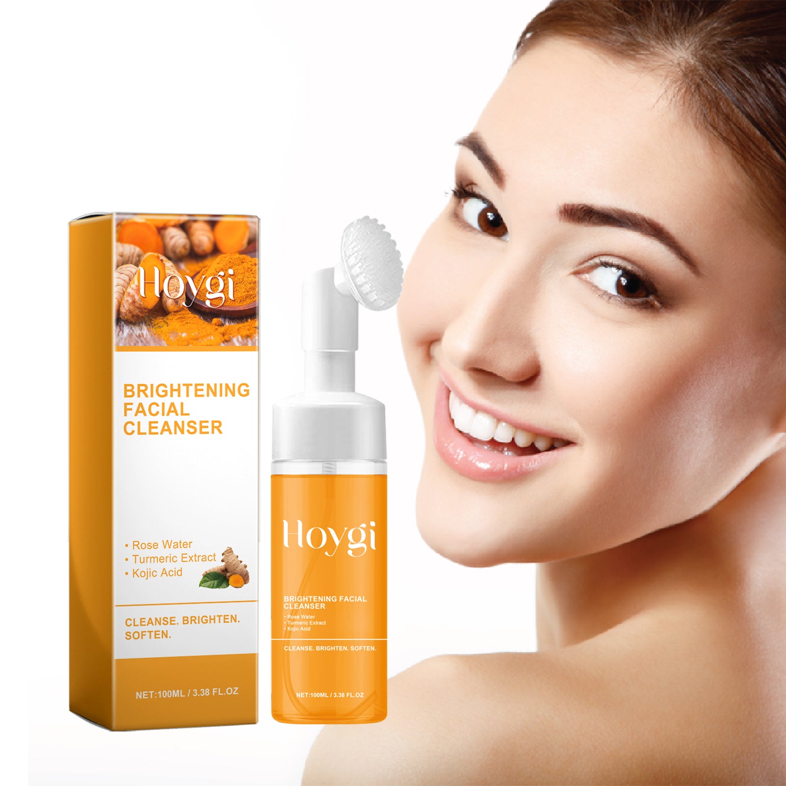Hoygi Brightening Facial Cleanser, Deep Clean Facial Skin Fade Acne Mark Acne Mark Moisturizing Whitening Beauty - 5 - CJ