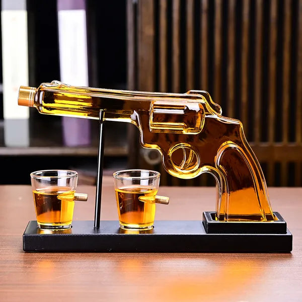 Gifts For Men Dad, 10 Oz Whiskey Gun Decanter Set + 2 Bullet Glasses - Unique Birthday Pistol Gift Ideas Daughter Son, Personalized Liquor Dispenser - Scotch Bourbon Vodka, Him, Brother Husband - 5 - CJ