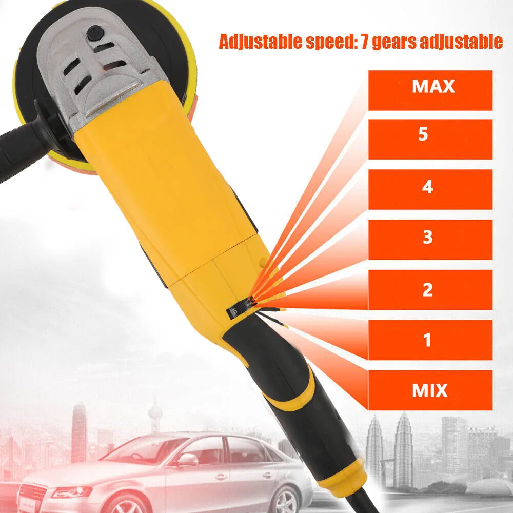 2000W Electric Polisher Car Sander Machine Kit Buffer Pad Sponge Polishing Waxer - 5 - CJ